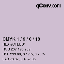 Color code: CMYK 1 / 9 / 0 / 18 | qconv.com