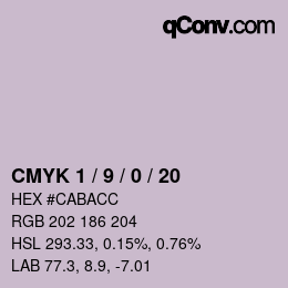 Color code: CMYK 1 / 9 / 0 / 20 | qconv.com