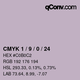 颜色代码: CMYK 1 / 9 / 0 / 24 | qconv.com