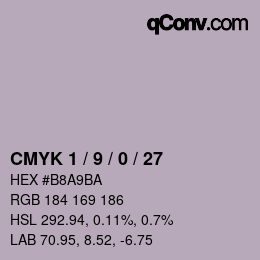 Color code: CMYK 1 / 9 / 0 / 27 | qconv.com