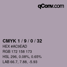 Color code: CMYK 1 / 9 / 0 / 32 | qconv.com