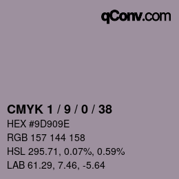 Color code: CMYK 1 / 9 / 0 / 38 | qconv.com