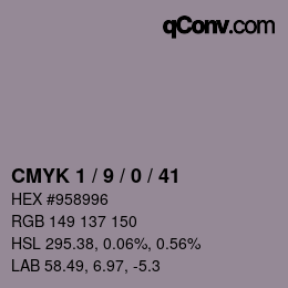 Código de color: CMYK 1 / 9 / 0 / 41 | qconv.com