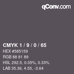 Color code: CMYK 1 / 9 / 0 / 65 | qconv.com