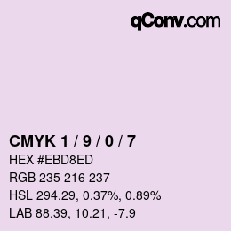 Color code: CMYK 1 / 9 / 0 / 7 | qconv.com