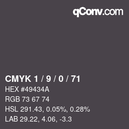 颜色代码: CMYK 1 / 9 / 0 / 71 | qconv.com