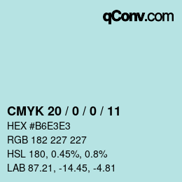 カラーコード: CMYK 20 / 0 / 0 / 11 | qconv.com