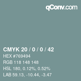 Color code: CMYK 20 / 0 / 0 / 42 | qconv.com