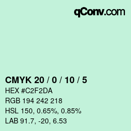 Color code: CMYK 20 / 0 / 10 / 5 | qconv.com