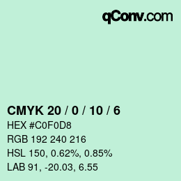 Color code: CMYK 20 / 0 / 10 / 6 | qconv.com