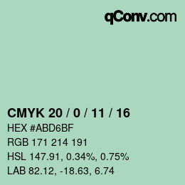 Código de color: CMYK 20 / 0 / 11 / 16 | qconv.com