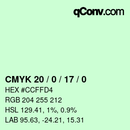 Color code: CMYK 20 / 0 / 17 / 0 | qconv.com