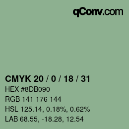 Código de color: CMYK 20 / 0 / 18 / 31 | qconv.com