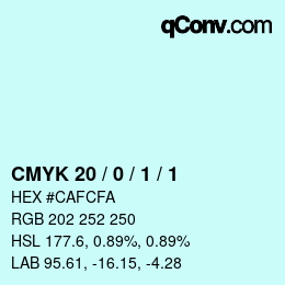 Color code: CMYK 20 / 0 / 1 / 1 | qconv.com