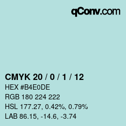 Color code: CMYK 20 / 0 / 1 / 12 | qconv.com