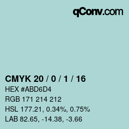 カラーコード: CMYK 20 / 0 / 1 / 16 | qconv.com