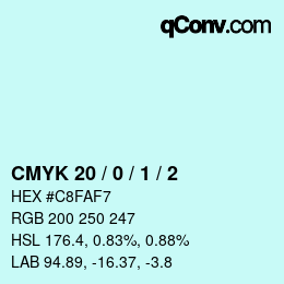 カラーコード: CMYK 20 / 0 / 1 / 2 | qconv.com
