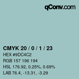 Color code: CMYK 20 / 0 / 1 / 23 | qconv.com