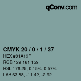 Color code: CMYK 20 / 0 / 1 / 37 | qconv.com