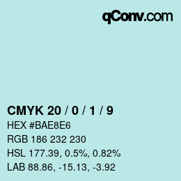 颜色代码: CMYK 20 / 0 / 1 / 9 | qconv.com