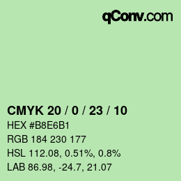 Color code: CMYK 20 / 0 / 23 / 10 | qconv.com