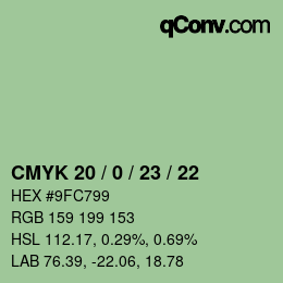 Color code: CMYK 20 / 0 / 23 / 22 | qconv.com