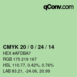 カラーコード: CMYK 20 / 0 / 24 / 14 | qconv.com