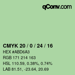 Color code: CMYK 20 / 0 / 24 / 16 | qconv.com