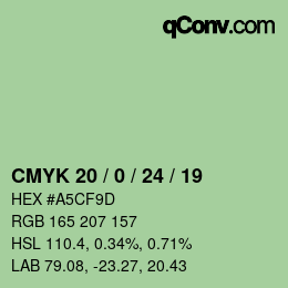 Color code: CMYK 20 / 0 / 24 / 19 | qconv.com