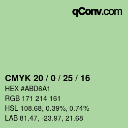 カラーコード: CMYK 20 / 0 / 25 / 16 | qconv.com