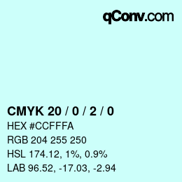 Color code: CMYK 20 / 0 / 2 / 0 | qconv.com