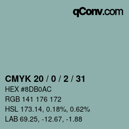Color code: CMYK 20 / 0 / 2 / 31 | qconv.com