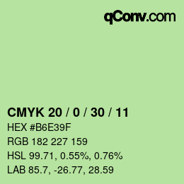 Código de color: CMYK 20 / 0 / 30 / 11 | qconv.com