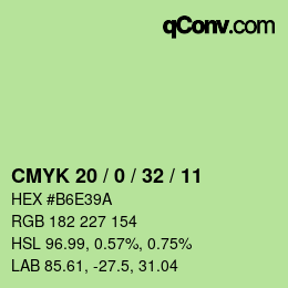 Color code: CMYK 20 / 0 / 32 / 11 | qconv.com