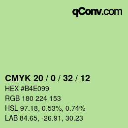 Color code: CMYK 20 / 0 / 32 / 12 | qconv.com