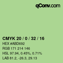 Código de color: CMYK 20 / 0 / 32 / 16 | qconv.com