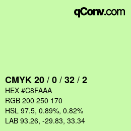 Color code: CMYK 20 / 0 / 32 / 2 | qconv.com