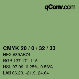 Color code: CMYK 20 / 0 / 32 / 33 | qconv.com