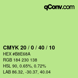 颜色代码: CMYK 20 / 0 / 40 / 10 | qconv.com