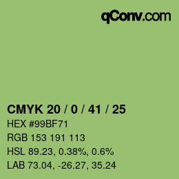 Código de color: CMYK 20 / 0 / 41 / 25 | qconv.com