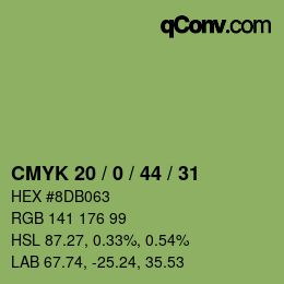 颜色代码: CMYK 20 / 0 / 44 / 31 | qconv.com