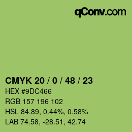 Farbcode: CMYK 20 / 0 / 48 / 23 | qconv.com