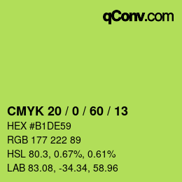 颜色代码: CMYK 20 / 0 / 60 / 13 | qconv.com