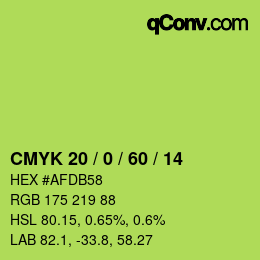 カラーコード: CMYK 20 / 0 / 60 / 14 | qconv.com