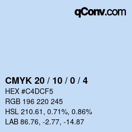 Color code: CMYK 20 / 10 / 0 / 4 | qconv.com