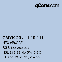 カラーコード: CMYK 20 / 11 / 0 / 11 | qconv.com