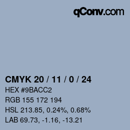 Color code: CMYK 20 / 11 / 0 / 24 | qconv.com