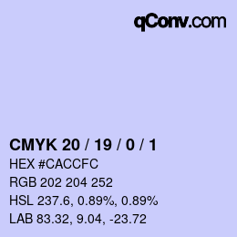 Color code: CMYK 20 / 19 / 0 / 1 | qconv.com