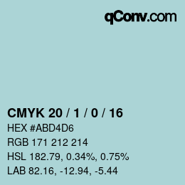 カラーコード: CMYK 20 / 1 / 0 / 16 | qconv.com