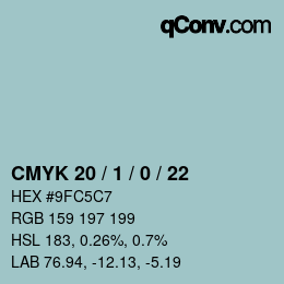Color code: CMYK 20 / 1 / 0 / 22 | qconv.com